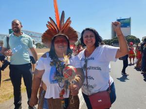 Eliceuda em Marcha das Mulheres Indígenas na Esplanada dos Ministérios.